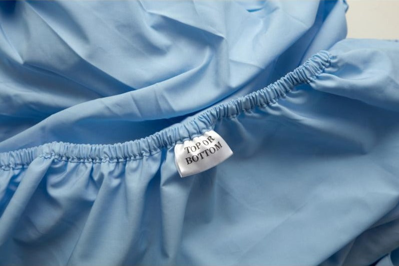 BLUE SHEET SET - Feyrehome Australia. Top and Bottom labels and extra-thick elastic.  Free Shipping Australia. Afterpay and ZipPay. Oeko-tex certified.
