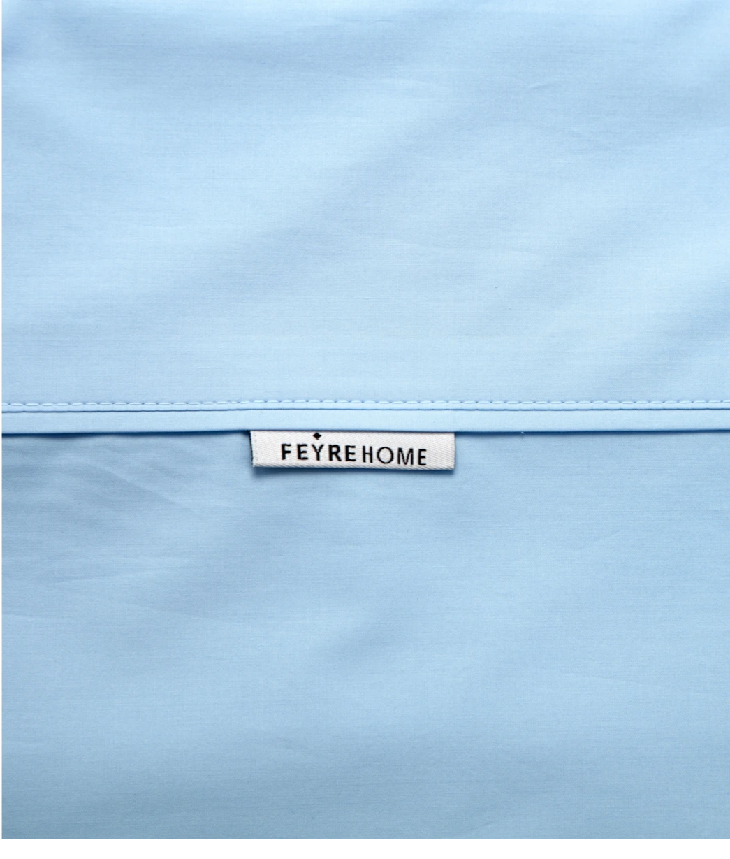 BLUE SHEET SET - Feyrehome Australia.  300TC.  100% extra-long staple cotton percale.  Free Shipping Australia.  Afterpay and ZipPay