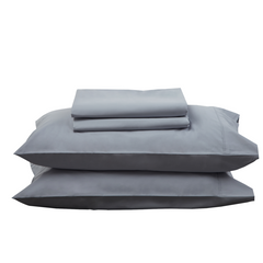 SILVER SHEET SET - Feyrehome Australia 100% extra-long staple cotton percale. 300TC. No Pilling. Includes flat, fitted and 2 pillowcases (Single and King Single-1 PC) Free Shipping Australia. Afterpay and ZipPay