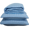 BLUE QUILTED BEDSPREAD + EURO PILLOWCASE SET - Feyrehome Australia. 100% Cotton Percale. Single/Double Size and Queen/King Size available.  Free Shipping Australia.  Afterpay and ZipPay. 